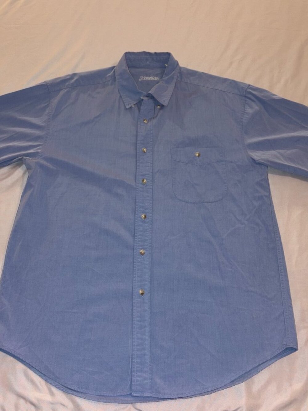 St. John's Bay Men's Button Down Blue Shirt- Medium